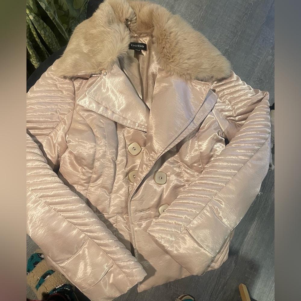 Cropped Bebe fur coat